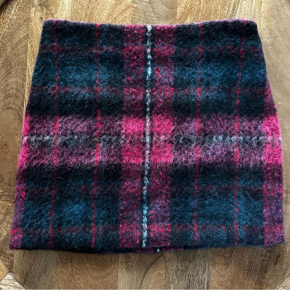 Lauren Ralph Lauren Plaid Mohair Pencil Mini Skirt Size 4 Holiday Christmas
